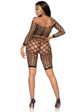 Black Net Crop Top and Bike Shorts Lingerie Set for Women > Clothes > Bra Sets
